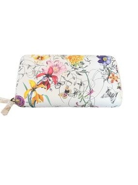 NWOT Floral Print Zip-Around Wallet - White